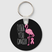 Flock You borstkanker Flamingo roze lint bewust Sleutelhanger (Voorkant)