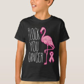 Flock You borstkanker Flamingo roze lint bewust T-shirt (Voorkant)