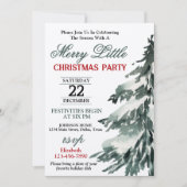 Flocked Christmas Tree Party Kaart (Voorkant)