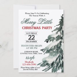 Flocked Christmas Tree Party Kaart