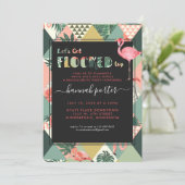Flocked Up | Flamingo Thema Afscheid van de Maagd Kaart (Staand voorkant)