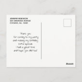 Flocking Fabulous Pink Flamingo Pun Party Bedankt Briefkaart (Achterkant)