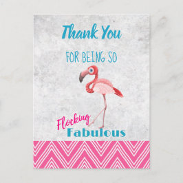 Flocking Fabulous Pink Flamingo Pun Party Bedankt Briefkaart