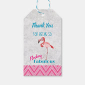 Flocking Fabulous Pun w / Pink Flamingo Dank je Cadeaulabel (Voorkant)