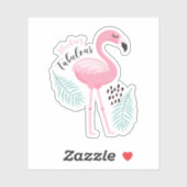 Flocking Fabulous Tropical Pink Flamingo Sticker (Vel)