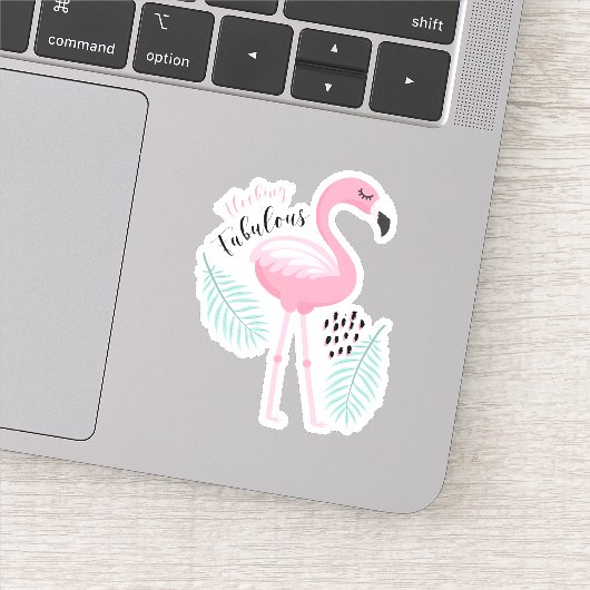 Flocking Fabulous Tropical Pink Flamingo Sticker (Detail)