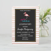 Flocking Fabulous w / Pink Flamingo Verjaardag Kaart (Staand voorkant)