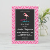 Flocking Fabulous w / Pink Flamingo Vrijgezellenfe Kaart (Staand voorkant)