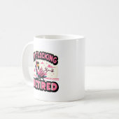 Flocking Gepensioneerd Grappig pensioen Flamingo Koffiemok (Voorkant links)