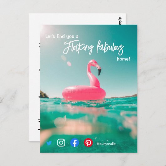 flocking tot een fabelachtige makelaar in onroeren briefkaart (Voorkant / Achterkant)