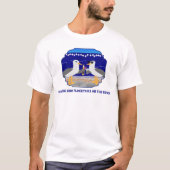 Flocktails op het strand - Grappige meeuw T-shirt (Voorkant)