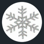Flocon Ronde Sticker<br><div class="desc">Sneeuwvlok</div>