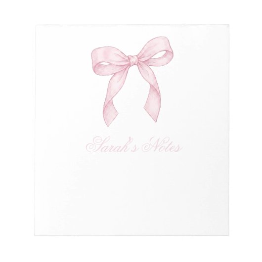 Flodderige Roze Rommelige Strik Coquette Esthetisc Notitieblok (Voorkant)