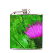 Flodmans Thistle Paarse Wilde Bloem Abstract Heupfles (Voorkant)