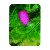 Flodmans Thistle Paarse Wilde Bloem Abstract Magneet (Verticaal)