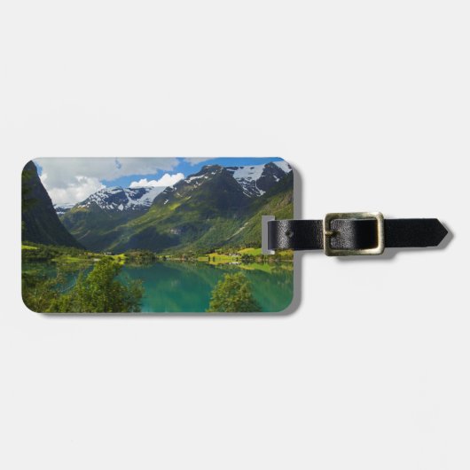 Floenmeer landschappelijk, Noorwegen Bagagelabel (Voorkant horizontaal)