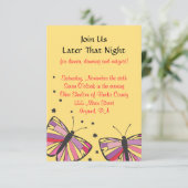 FLOING BUTTERFLY Bat Mitzvah Reception Kaart (Staand voorkant)