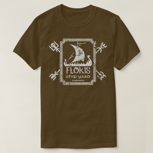 Flokis Shipyard Kattegat Viking Ship and Sword T-shirt (Design voorkant)