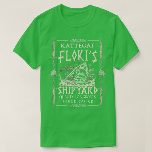 Flokis Shipyard Kattegat Viking Ship Gift T-shirt (Design voorkant)