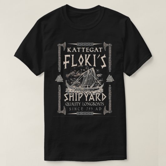 Flokis Shipyard Kattegat Viking Ship Valknut Gift T-shirt (Design voorkant)
