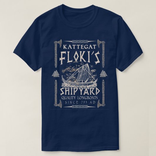 Flokis Shipyard Kattegat Viking Ship Valknut Gift T-shirt (Design voorkant)
