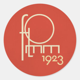 FLomm geotypograaf 1923 Ronde Sticker
