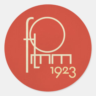 FLomm geotypograaf 1923 Ronde Sticker
