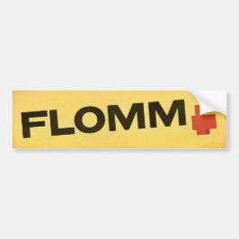 FLOMM positavo op geel Bumpersticker