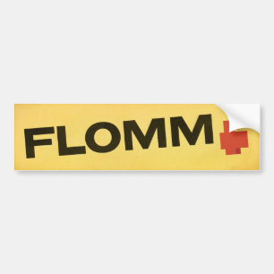 FLOMM positavo op geel Bumpersticker