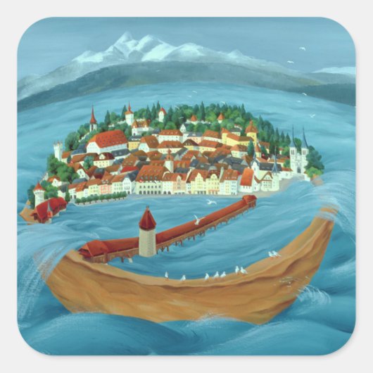 Flood 1999 vierkante sticker (Voorkant)