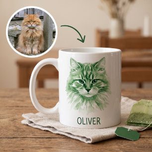 Floofkin Kleurrijke Waterverf Huisdier Portret Naa Koffiemok