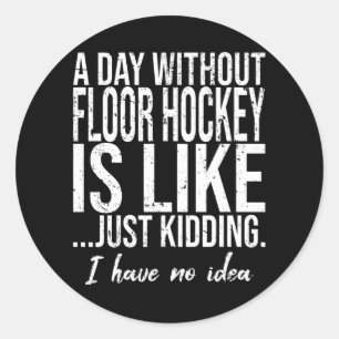 Floor Hockey, grappig geschenk Ronde Sticker