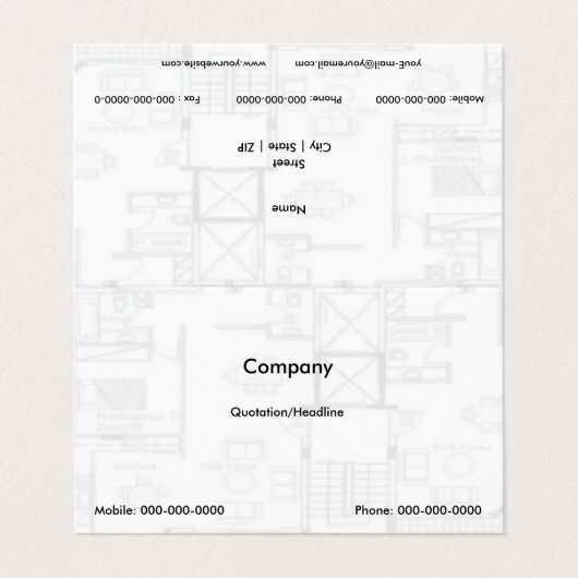 Floor Plan Visitekaartje (Buitenkant ongevouwen)