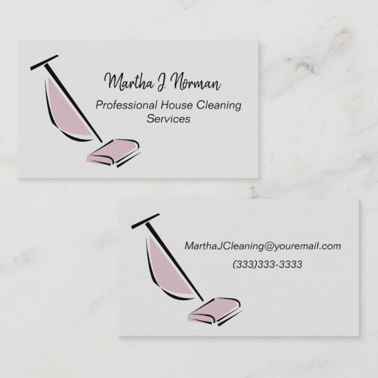 Floor Sweeper Print House Cleaning Service Visitekaartje (Voorkant / Achterkant)