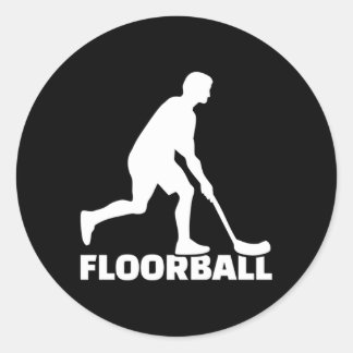 Floorball Player Ronde Sticker