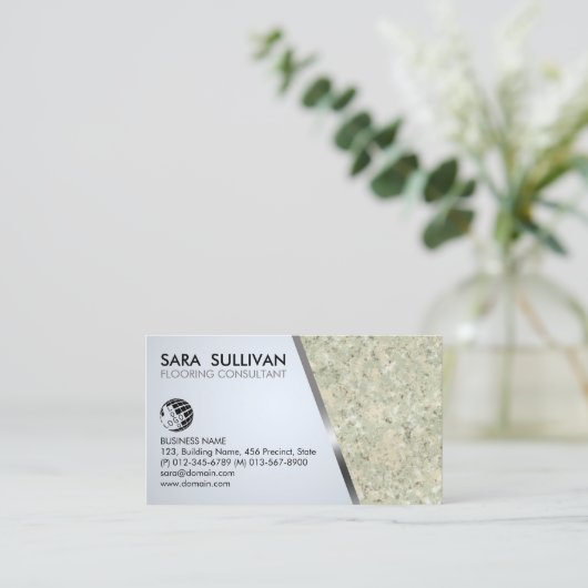 Flooring Consultant Stonemason Contractor Visitekaartje (Staand voorkant)