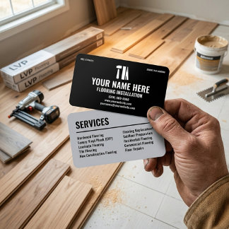 Flooring Installation Modern Black and Silver Visitekaartje