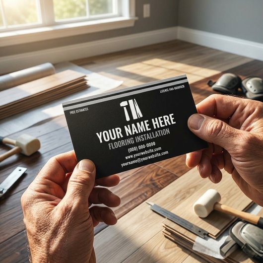 Flooring Installation Professional Black & Silver Visitekaartje