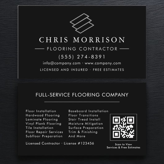 Flooring Installation Service QR Code Visitekaartje