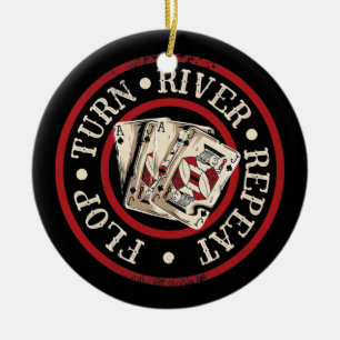 Flop Draai River Herhaal poker Player Card Game Keramisch Ornament