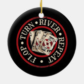 Flop Draai River Herhaal poker Player Kaart game Keramisch Ornament (Achterkant)