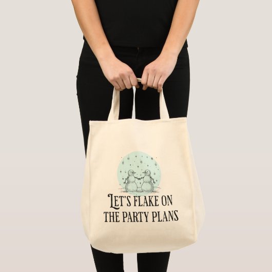 Flop op feestplannen grappige sneeuwman tote cadea tote bag (Voorkant (product))