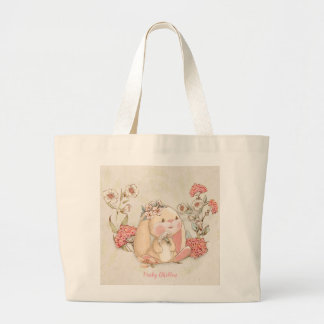 floppy bunny bloemig grote tote bag