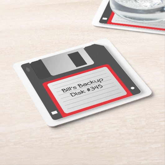 Floppy Computer Disc 1.4kb Old School Onderzetters (Schuin)