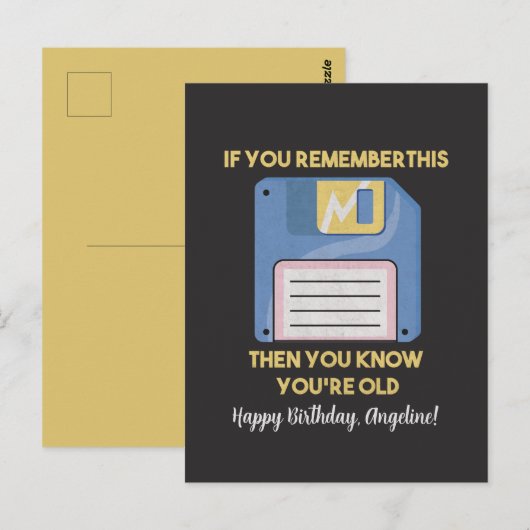 Floppy Disk: Als je dit herinnert, ben je oud Briefkaart (Voorkant / Achterkant)