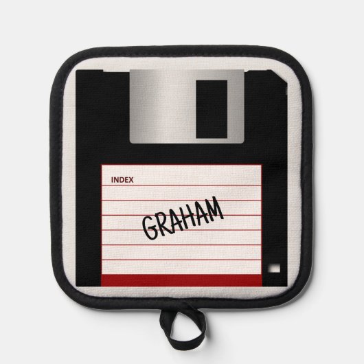 Floppy Disk Computer Science Klassieke Geek Kook Pannenlap (Voorkant)