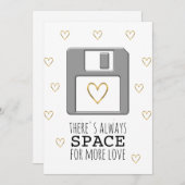 Floppy Disk Gold Heart Valentijnsdag Computer Feestdagenkaart (Voorkant / Achterkant)