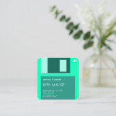 Floppy disk groene toon cyber vierkante visitekaartje (Staand voorkant)