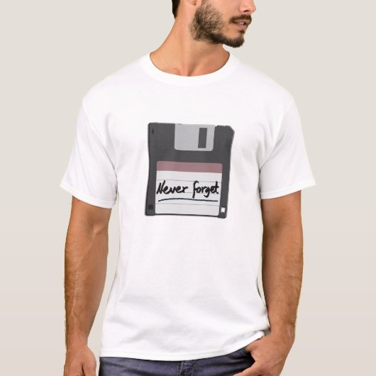 Floppy disk nostalgie t-shirt (Voorkant)