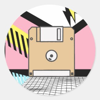 floppy disk uit de jaren 90 ronde sticker